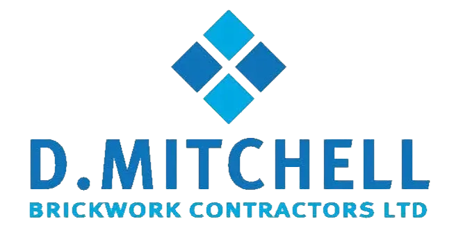 The logo for d m mitchell construction, inc.